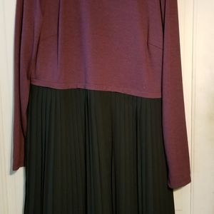Sweater top with pleated skirt